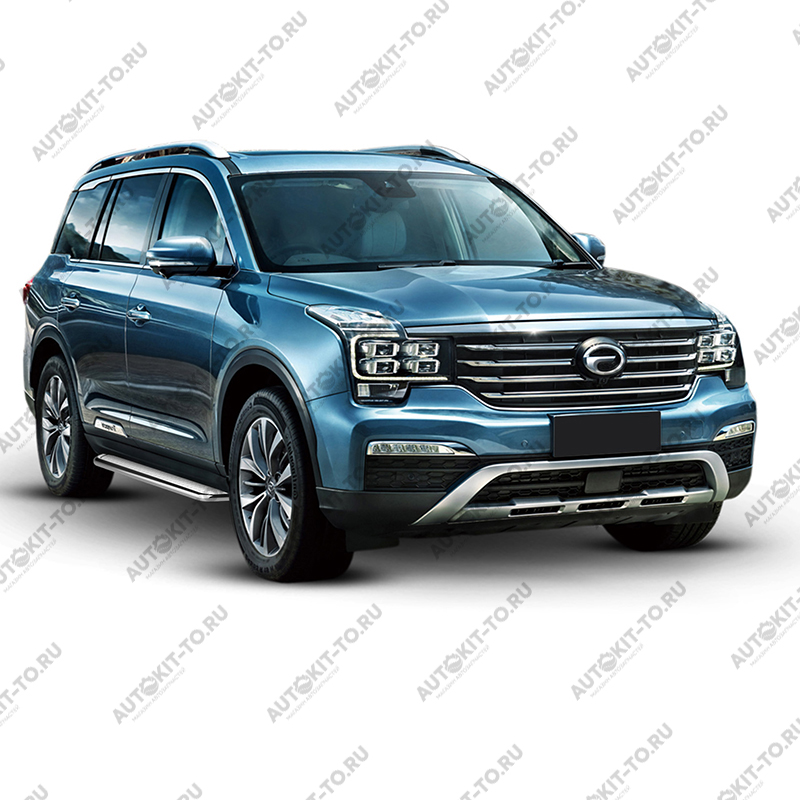 Пороги алюминиевые с нержавеющей площадкой для GAC GS8 2019+