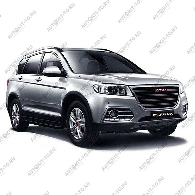 Пороги алюминиевые черные для Haval H6 2014+